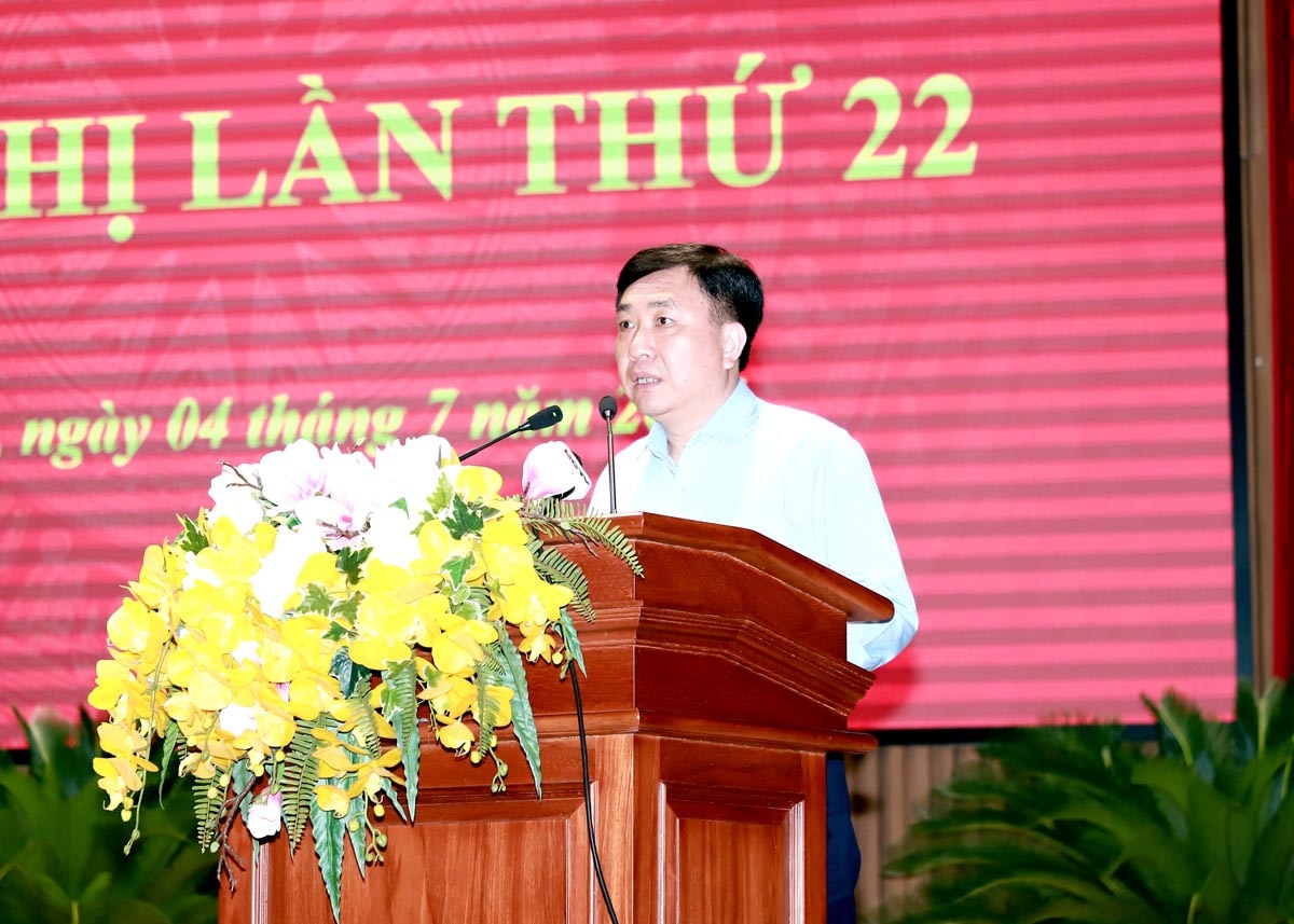 Quyền Bí thư Tỉnh ủy Nguyễn Mạnh Dũng kết luận hội nghị.