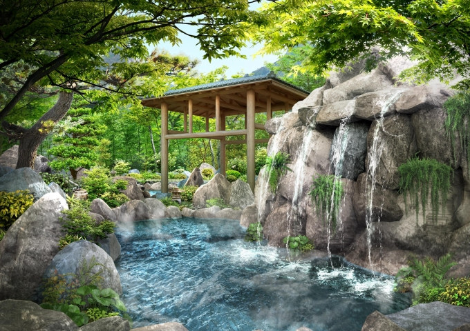 Suối khoáng Bang Onsen tại Quảng Bình. Ảnh: Khu nghỉ dưỡng