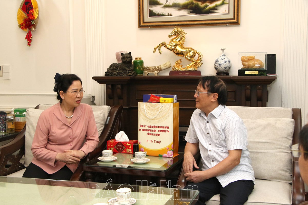 La secretaria provincial del Partido, Le Thi Thuy, visitó y entregó regalos a los ex líderes provinciales con motivo del Día de la Independencia.