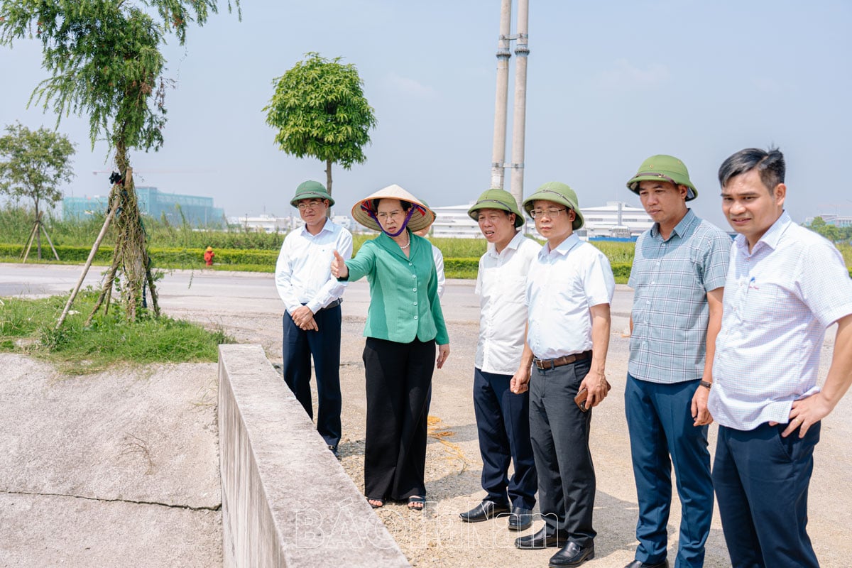 Đồng chí Bí thư Tỉnh ủy Lê Thị Thủy kiểm tra công tác phòng chống lụt bão tại một số điểm trọng yếu trên địa bàn