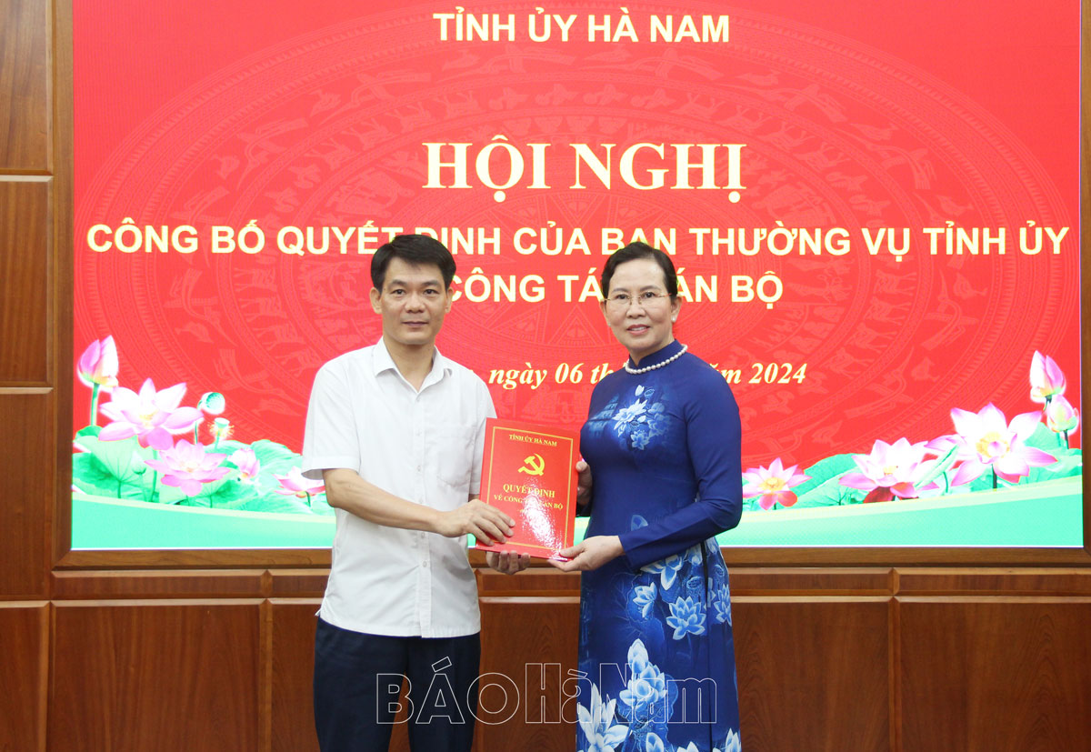 Công bố quyết định bổ nhiệm Trưởng ban Tuyên giáo Tỉnh ủy