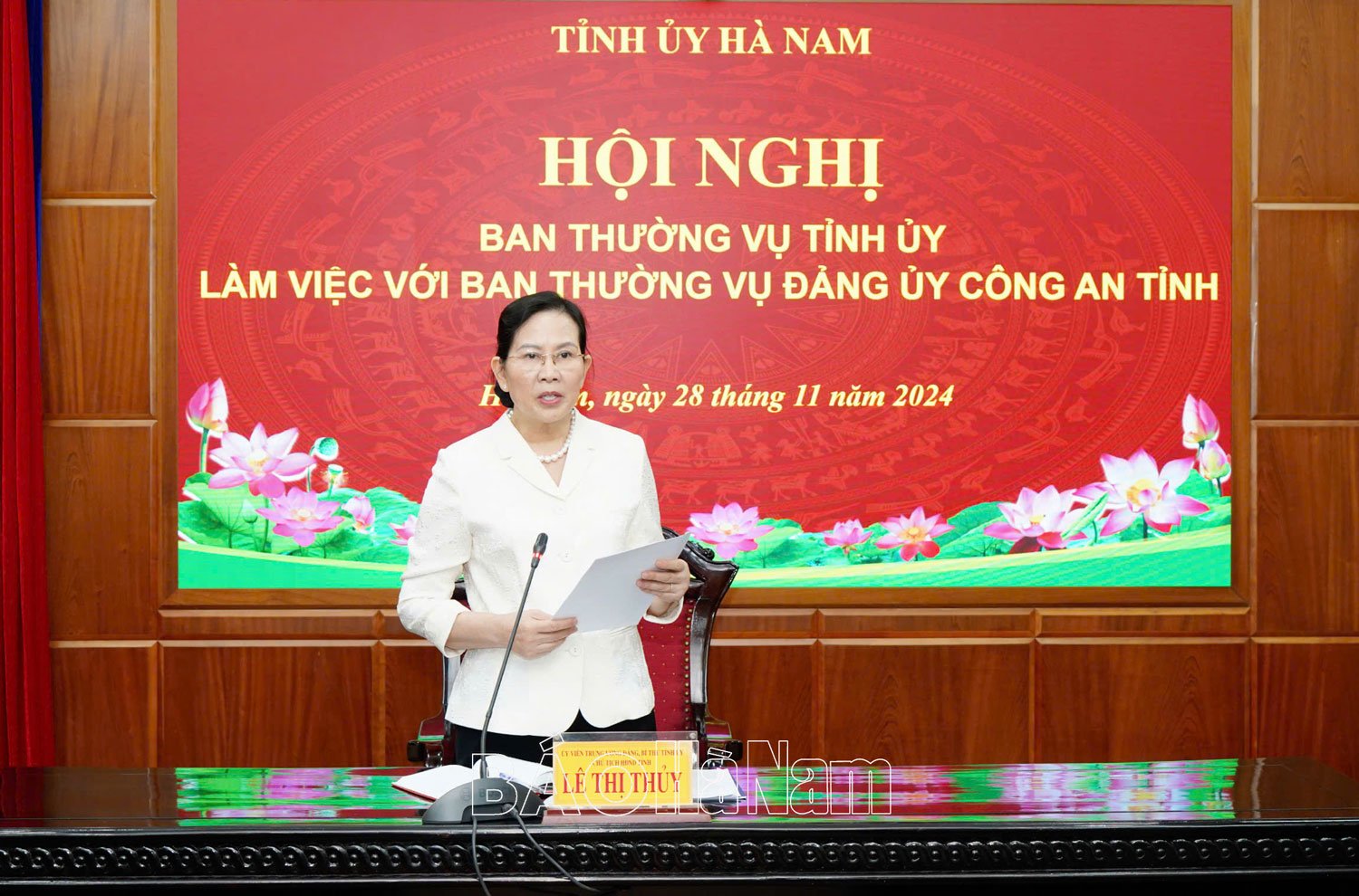 Ban Thường vụ Tỉnh ủy làm việc với Ban Thường vụ Đảng ủy Công an tỉnh