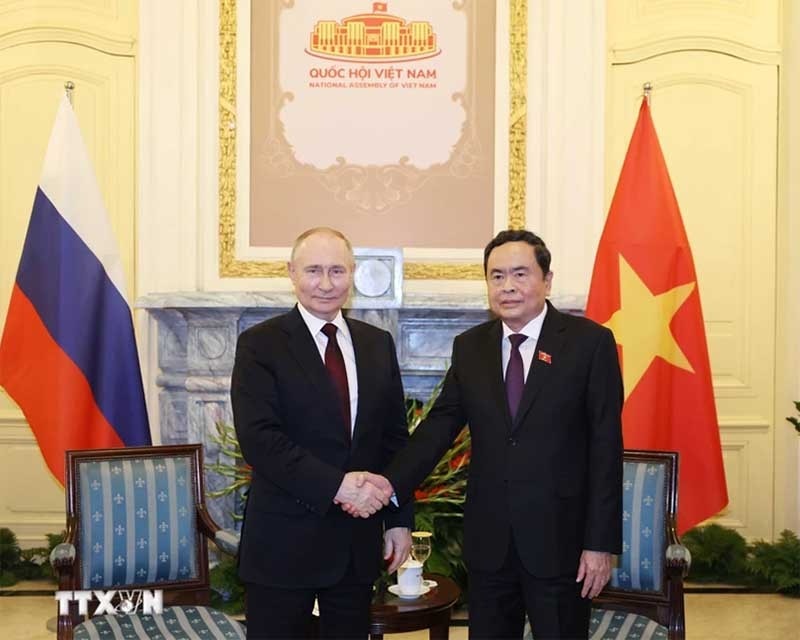 Chủ tịch Quốc hội Trần Thanh Mẫn hội kiến Tổng thống Liên bang Nga Vladimir Putin. (Nguồn: TTXVN)