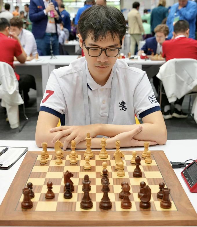 Lê Tuấn Minh trong ván thắng Mateusz Bartel ở vòng 5 Olympiad cờ vua 2024 tại Budapest, Hungary. Ảnh: Susan Polgar