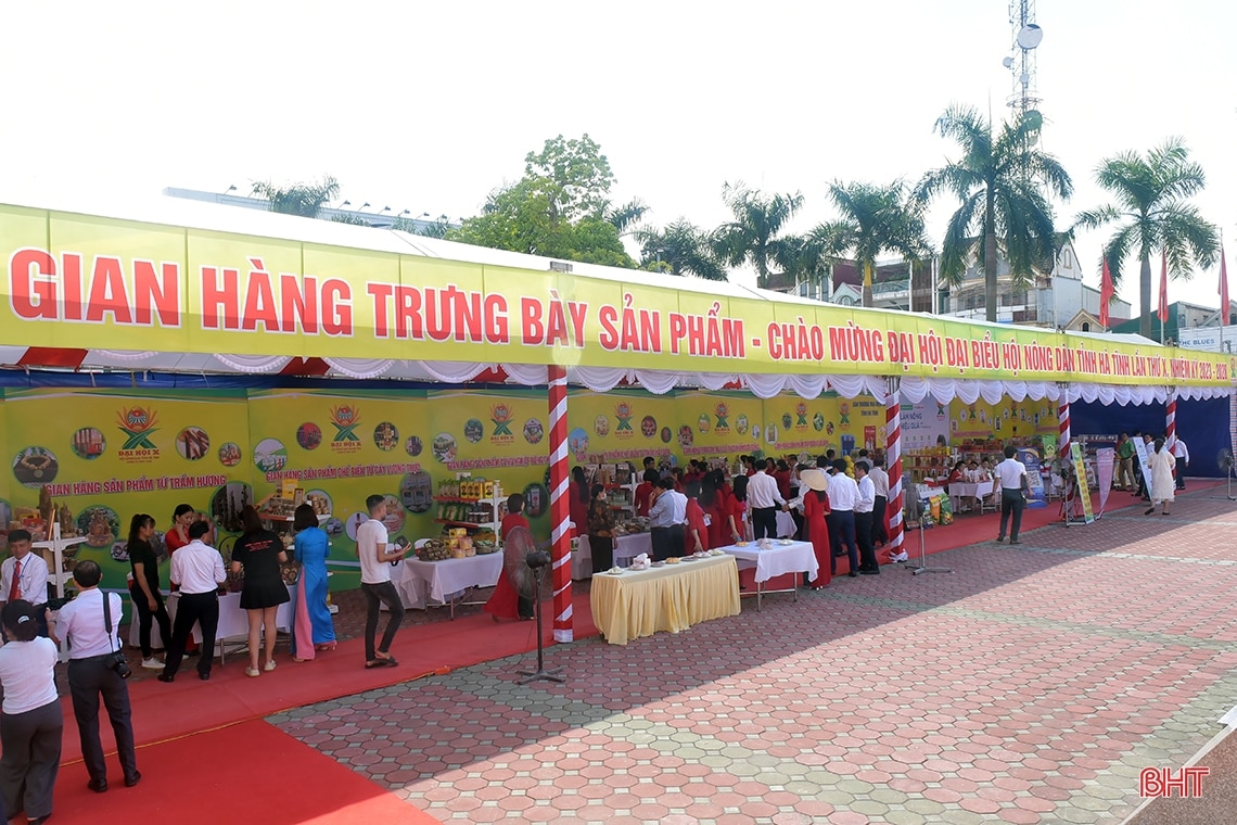 Ấn tượng gian hàng trưng bày sản phẩm nông nghiệp tại Đại hội Hội Nông dân Hà Tĩnh