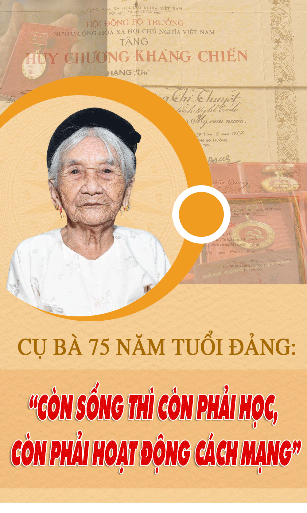 Cụ bà 75 năm tuổi Đảng: “Còn sống thì còn phải học, còn phải hoạt động cách mạng”