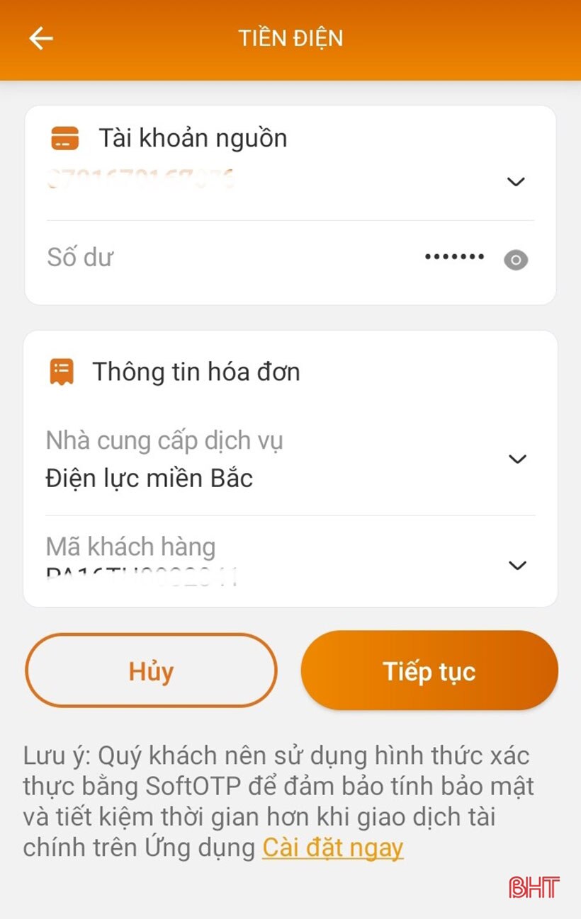 Hơn 86% khách hàng Hà Tĩnh nộp tiền điện online