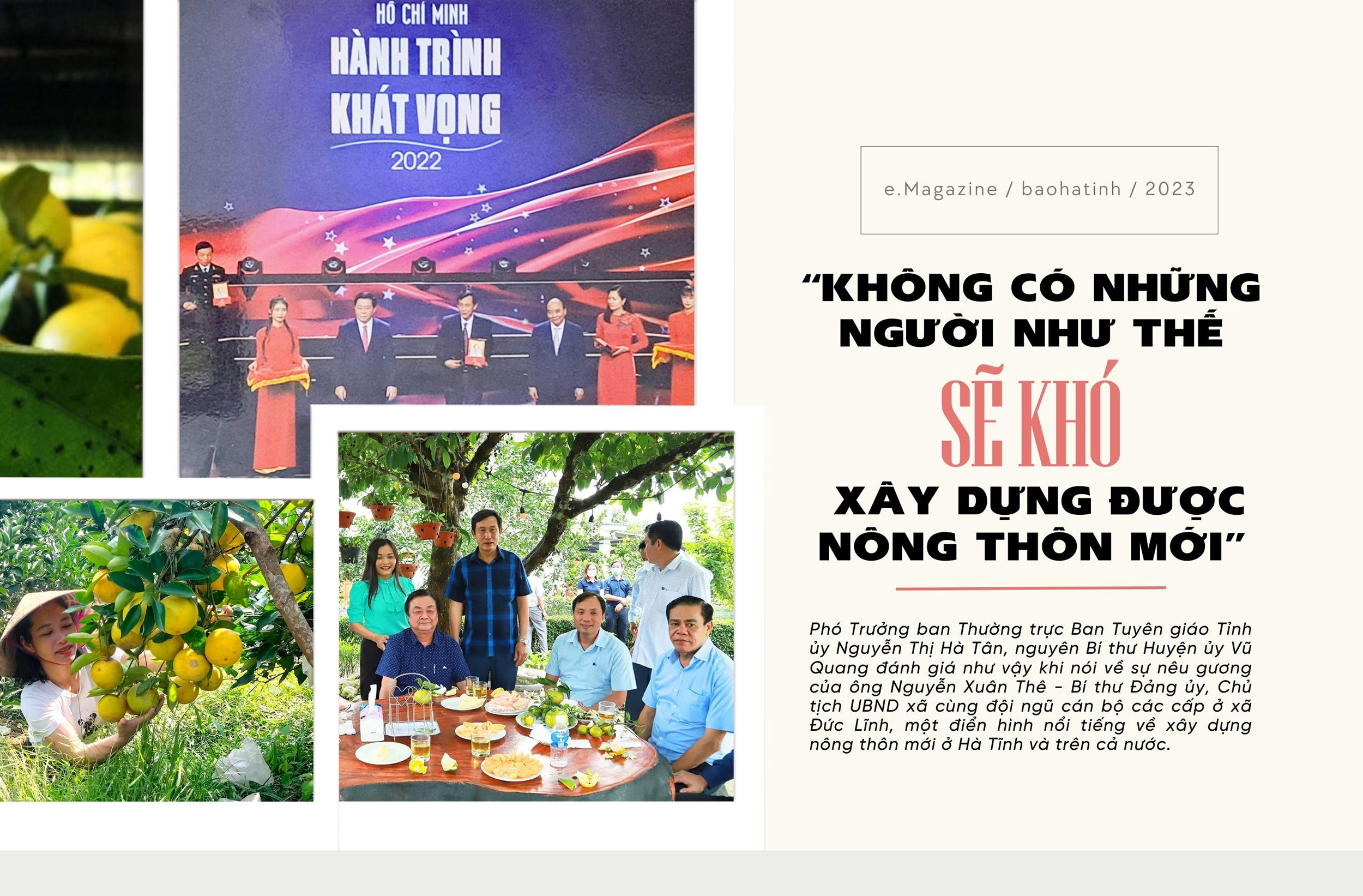 “Không có những người như thế sẽ khó xây dựng được nông thôn mới”