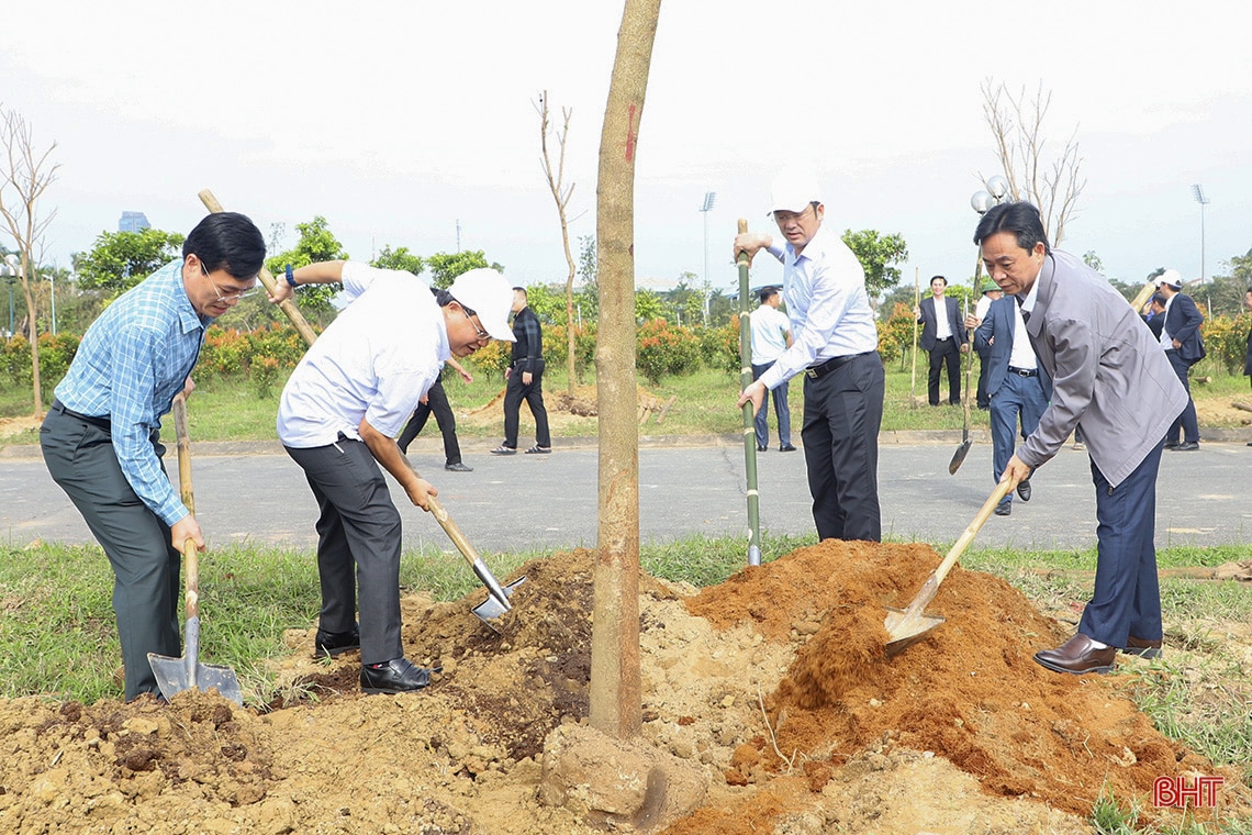 Lãnh đạo tỉnh Hà Tĩnh tham gia Tết trồng cây tại các địa phương