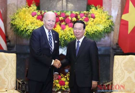 Chủ tịch nước Võ Văn Thưởng và Tổng thống Joe Biden tại buổi tiếp. Ảnh: QUANG PHÚC ảnh 2