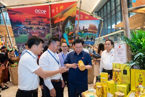 Chủ tịch Quốc hội Vương Đình Huệ thăm các gian hàng tại khu triển lãm thành tựu đổi mới sáng tạo, sản phẩm OCOP ảnh 2