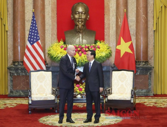 Chủ tịch nước Võ Văn Thưởng và Tổng thống Joe Biden tại Phủ Chủ tịch, trưa 11-9. Ảnh: QUANG PHÚC ảnh 1