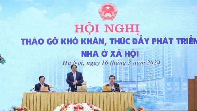 Thủ tướng Chính phủ chủ trì hội nghị về phát triển nhà ở xã hội. Ảnh: VIẾT CHUNG