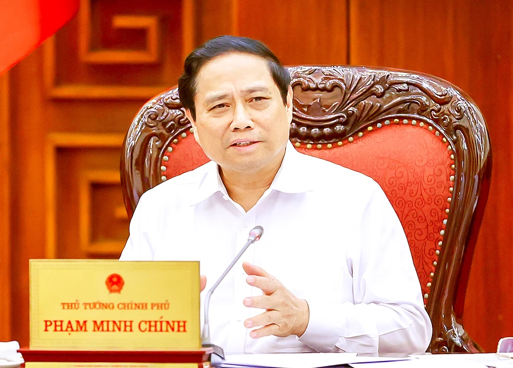 Thủ tướng Phạm Minh Chính phát biểu tại phiên họp. Ảnh: VIẾT CHUNG