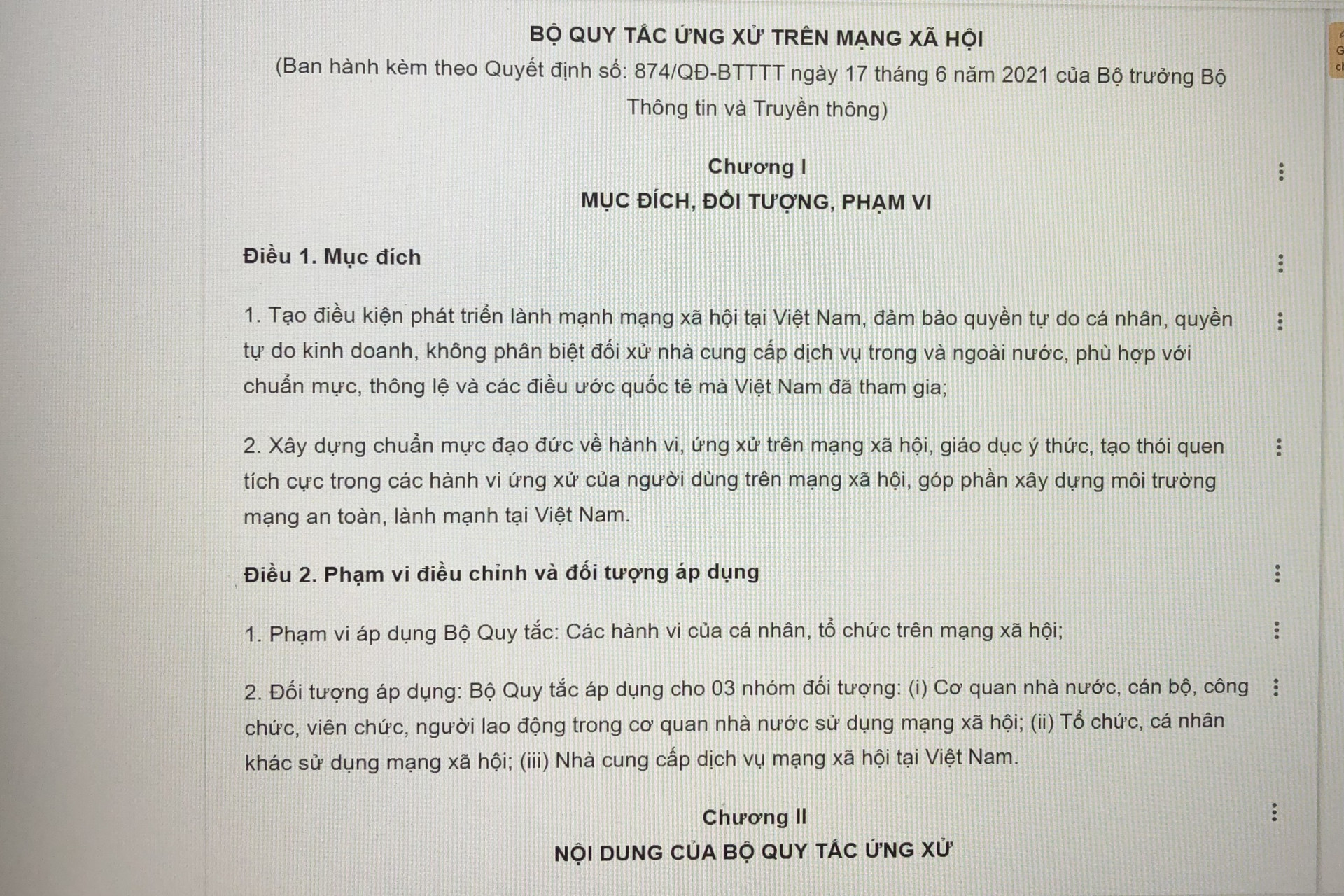 Bộ Thông tin và Truyền thông đã ban hành Bộ quy tắc ứng xử trên mạng xã hội.