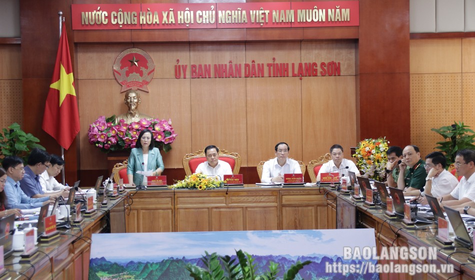 Đồng chí Đoàn Thị Hậu, Uỷ viên Ban Thường vụ Tỉnh ủy, Chủ tịch HĐND tỉnh phát biểu tại hội nghị