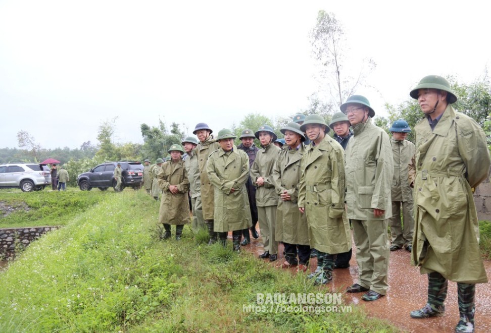 Le secrétaire provincial du Parti, Nguyen Quoc Doan, et les membres de la délégation de travail ont inspecté la zone du lac Na Cay.