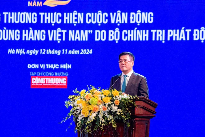 Bộ trưởng Nguyễn Hồng Diên phát biểu tại buổi lễ. (Ảnh: Đức Duy/Vietnam+)