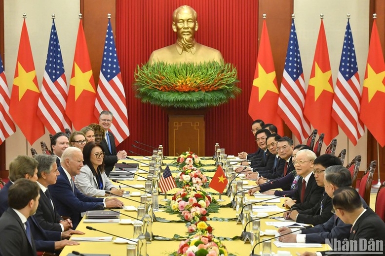 Tổng Bí thư Nguyễn Phú Trọng hội đàm với Tổng thống Hoa Kỳ Joe Biden, chiều 10/9/2023. ảnh 3