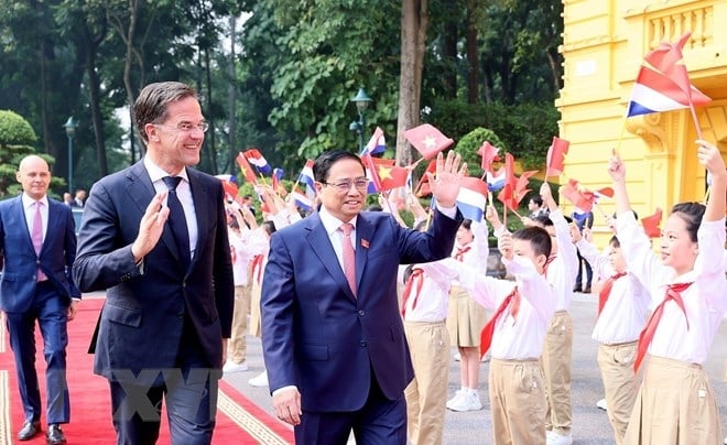 Thủ tướng Phạm Minh Chính chủ trì Lễ đón Thủ tướng Hà Lan Mark Rutte ảnh 4