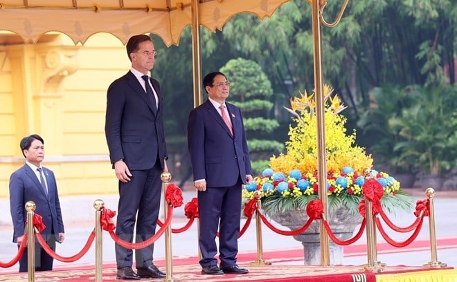 Thủ tướng Phạm Minh Chính chủ trì Lễ đón Thủ tướng Hà Lan Mark Rutte ảnh 7