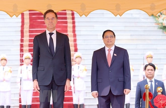 Thủ tướng Phạm Minh Chính chủ trì Lễ đón Thủ tướng Hà Lan Mark Rutte ảnh 8