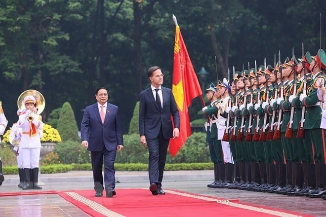 Thủ tướng Phạm Minh Chính chủ trì Lễ đón Thủ tướng Hà Lan Mark Rutte ảnh 9