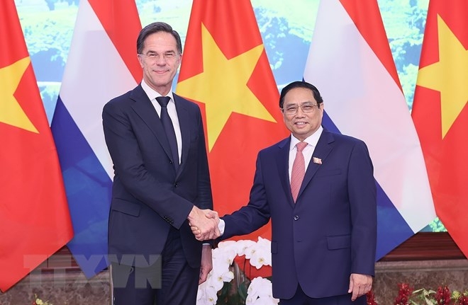 Thủ tướng Phạm Minh Chính chủ trì Lễ đón Thủ tướng Hà Lan Mark Rutte ảnh 12