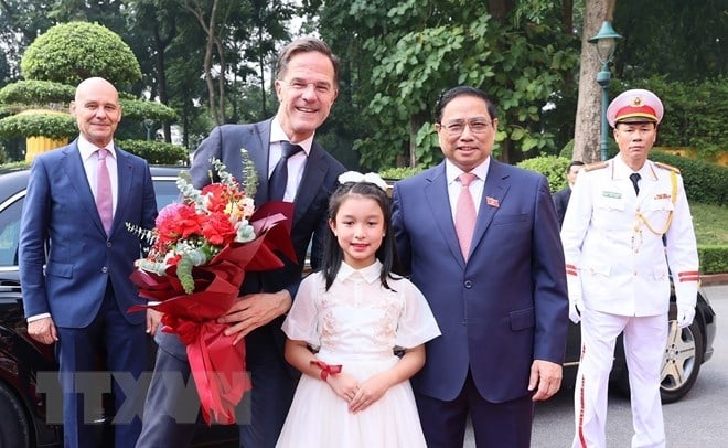 Thủ tướng Phạm Minh Chính chủ trì Lễ đón Thủ tướng Hà Lan Mark Rutte ảnh 6