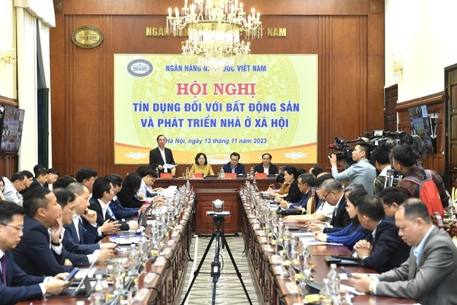 Hội nghị tín dụng đối với bất động sản và phát triển nhà ở xã hội thu hút sự quan tâm của nhiều DN BĐS lớn- Ảnh: VGP