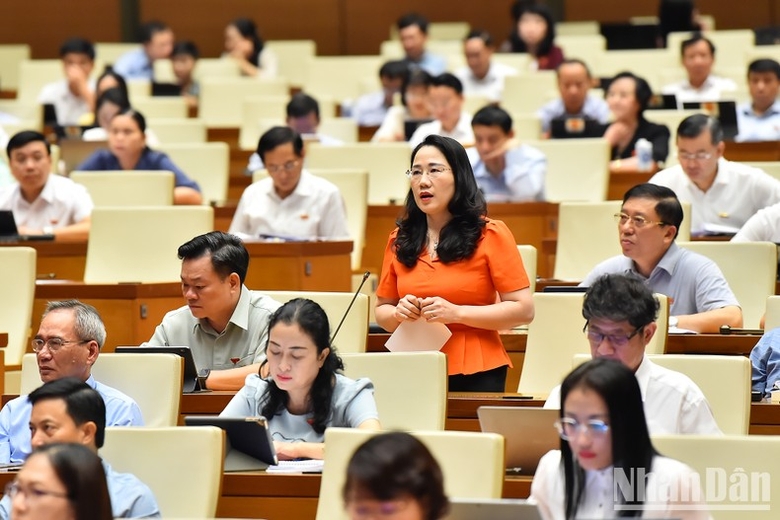 Đại biểu Nguyễn Thị Thủy (Bắc Kạn) phát biểu.