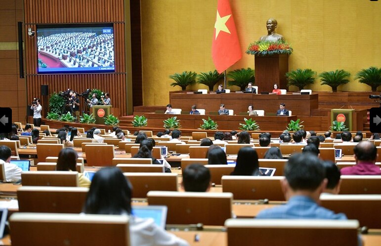 Quang cảnh một phiên họp tại Kỳ họp thứ 7, Quốc hội khóa XV.