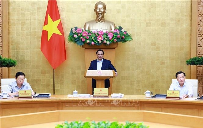 Thủ tướng Phạm Minh Chính chủ trì Phiên họp Chính phủ thường kỳ tháng 6 năm 2024. Ảnh: Dương Giang/TTXVN