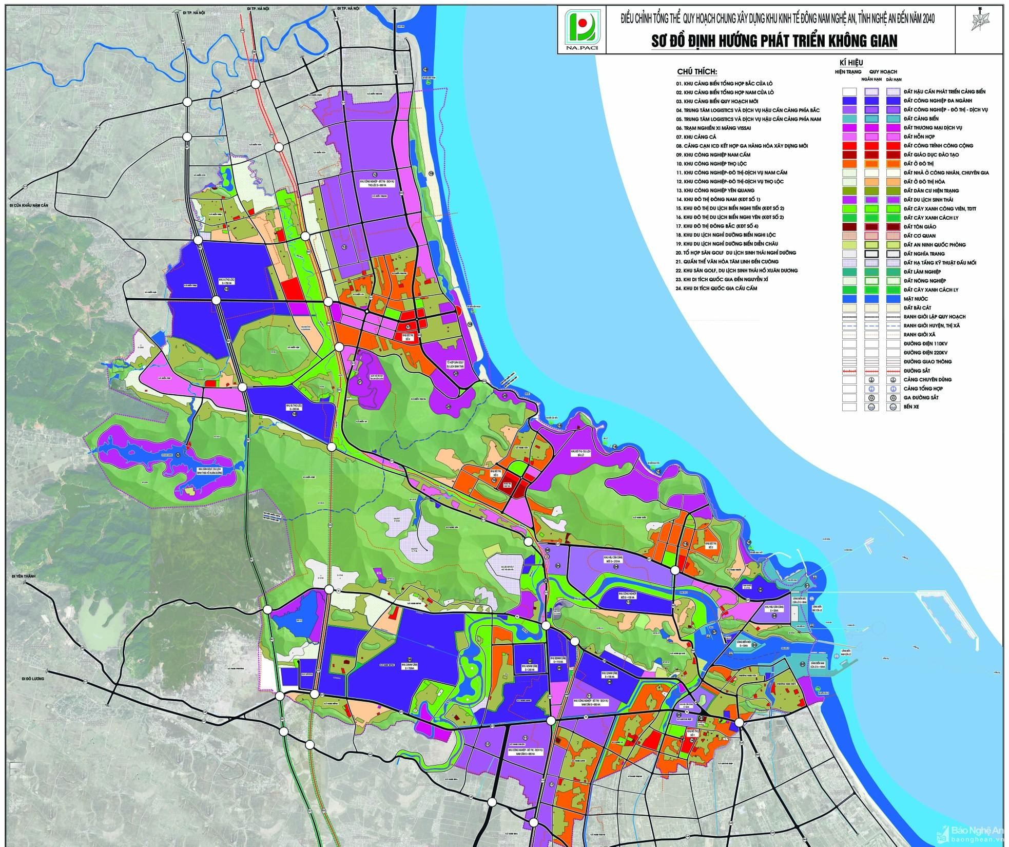 Carte de l'orientation du développement spatial de la zone économique du sud-est de Nghe An à l'horizon 2040. anh tu lieu thanh duy.jpeg