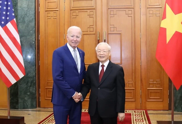 Tổng Bí thư Nguyễn Phú Trọng và Tổng thống Hoa Kỳ Joe Biden. ảnh 4