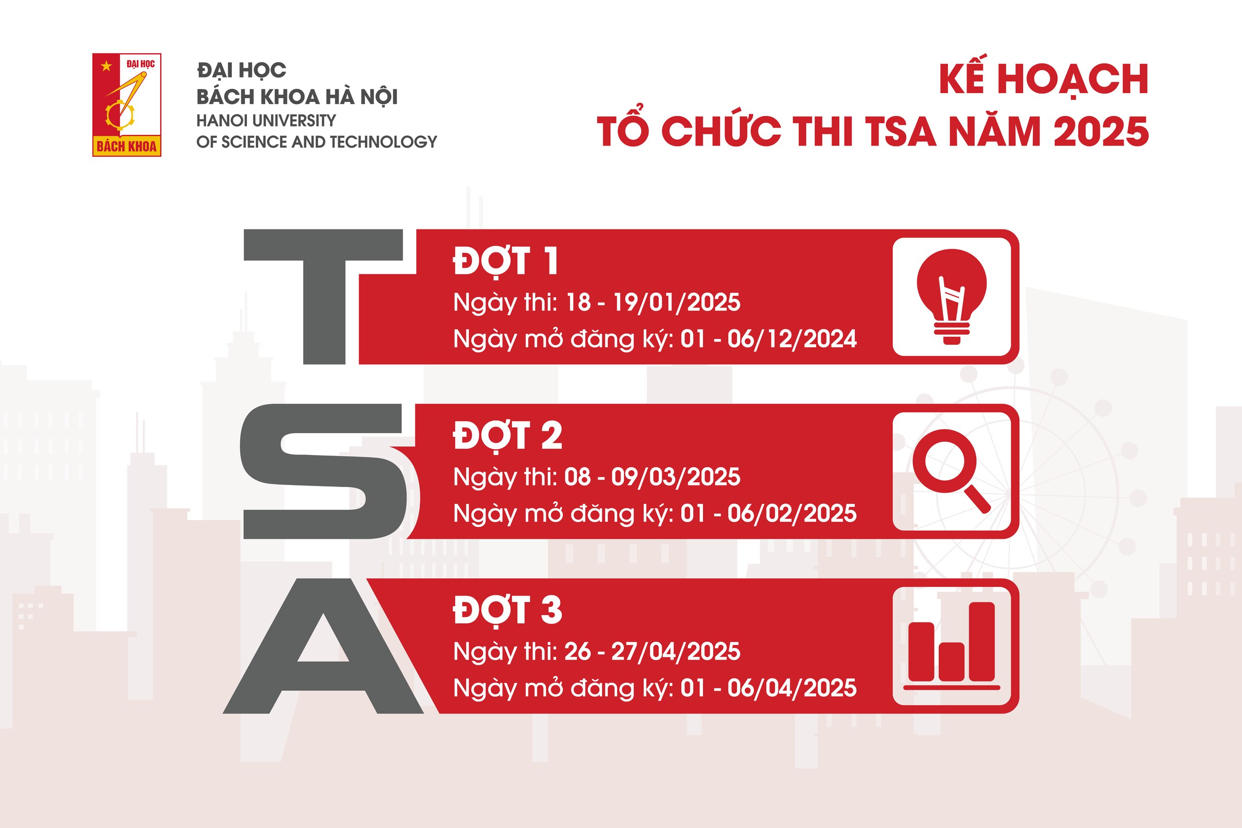 ĐH Bách khoa Hà Nội công bố lịch thi đánh giá tư duy TSA 2025- Ảnh 1.