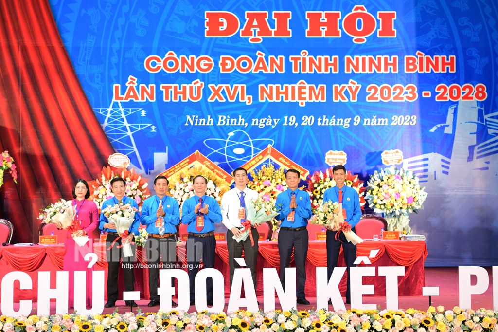 Đại hội Công đoàn tỉnh Ninh Bình lần thứ XVI nhiệm kỳ 20232028 thành công tốt đẹp