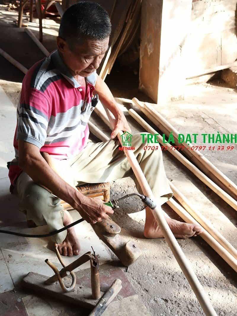 Traditional bamboo and rattan weaving process from raw materials to finished products