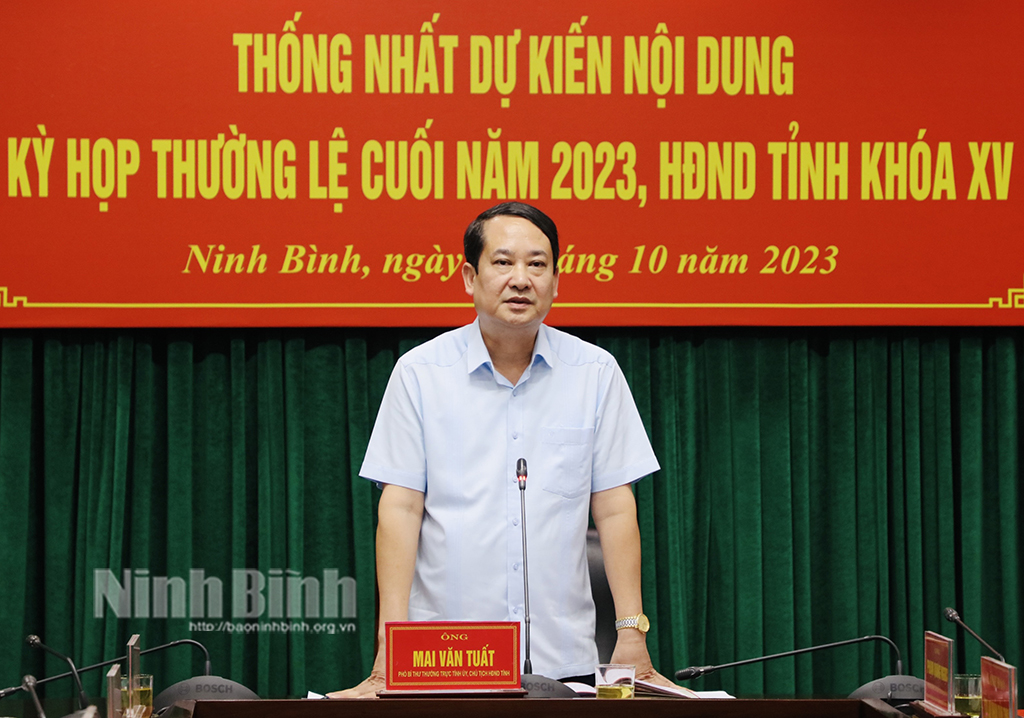 Thống nhất dự kiến nội dung thời gian kỳ họp thường lệ cuối năm 2023 HĐND tỉnh khóa XV