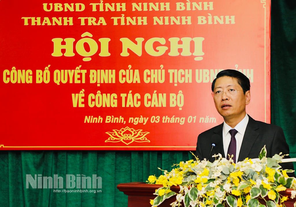 Công bố quyết định bổ nhiệm Phó Chánh Thanh tra tỉnh