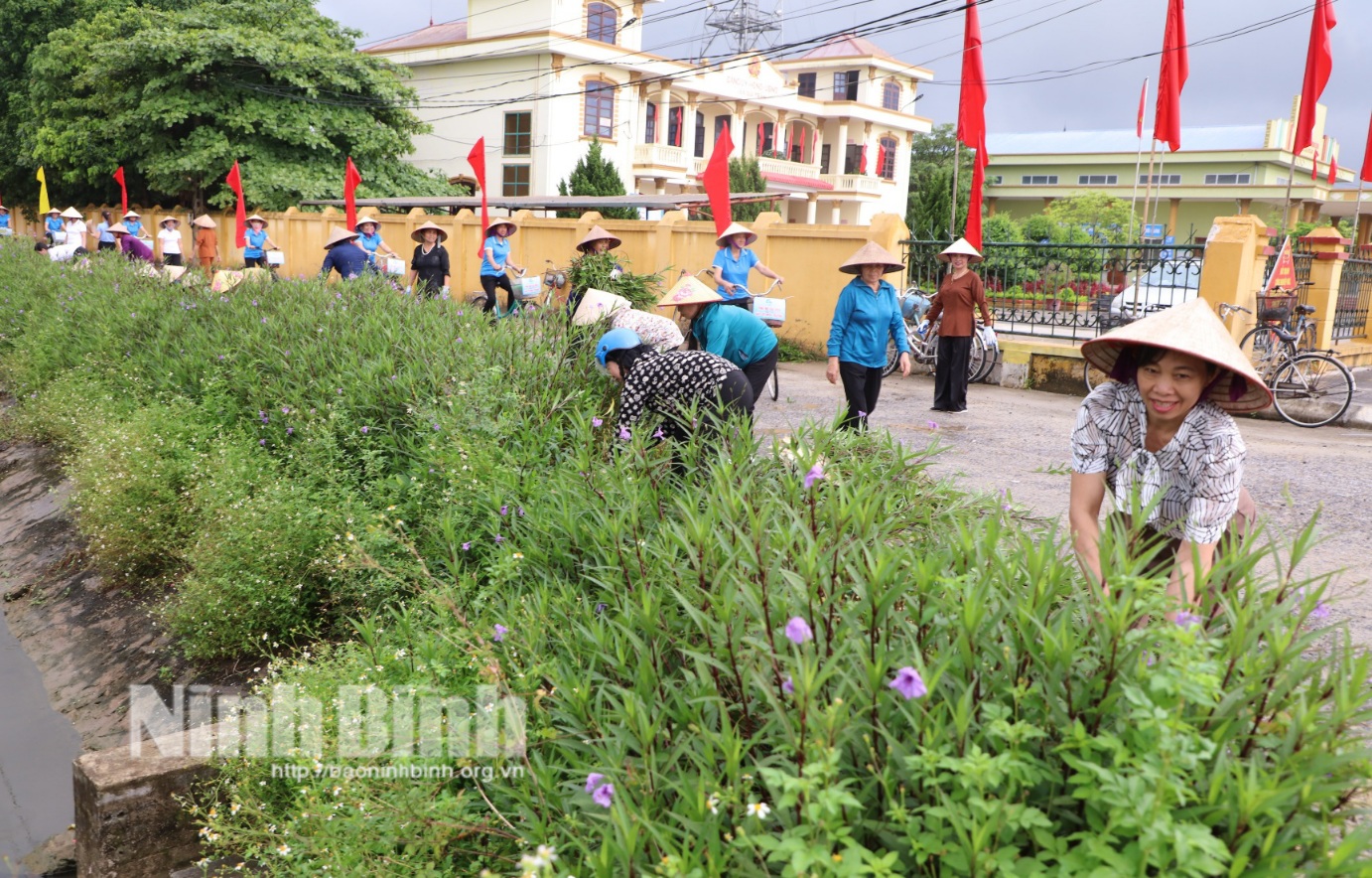 Hội Liên hiệp Phụ nữ huyện Gia Viễn ra quân hưởng ứng Ngày Môi trường thế giới