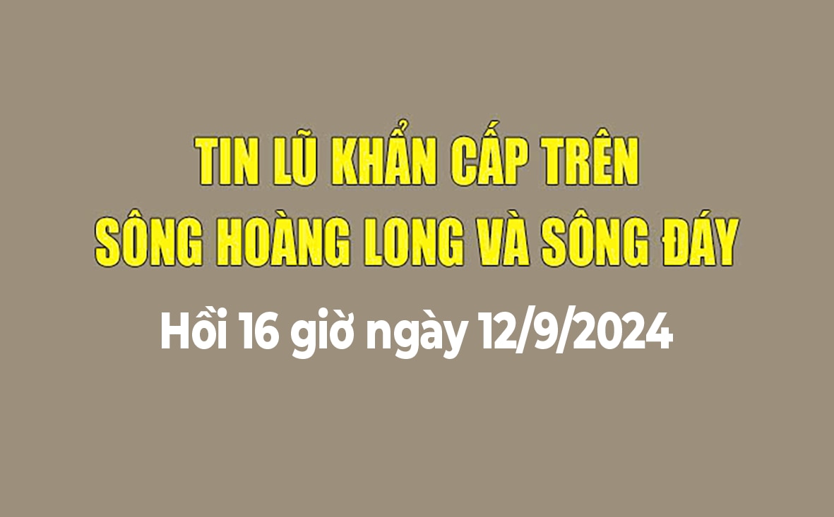 Tin lũ khẩn cấp trên sông Hoàng Long và sông Đáy (hồi 16h ngày 12/9/2024)