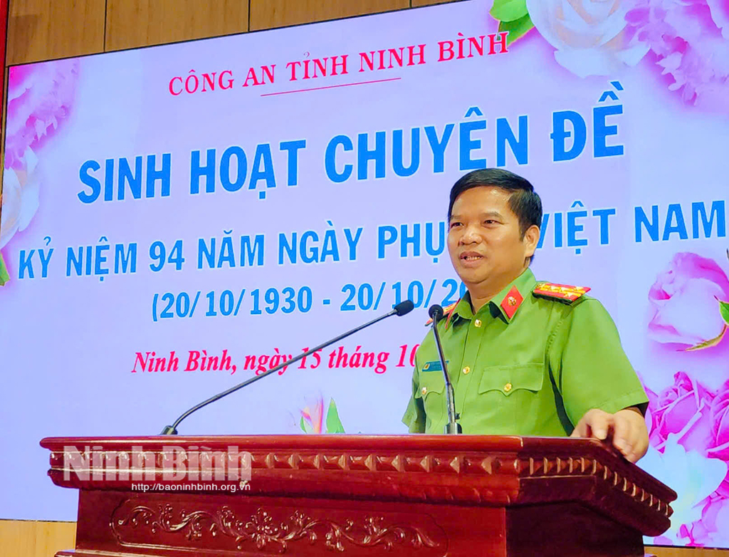 Phụ nữ Công an tỉnh sinh hoạt chuyên đề kỷ niệm 94 năm Ngày thành lập Hội Liên hiệp Phụ nữ Việt Nam