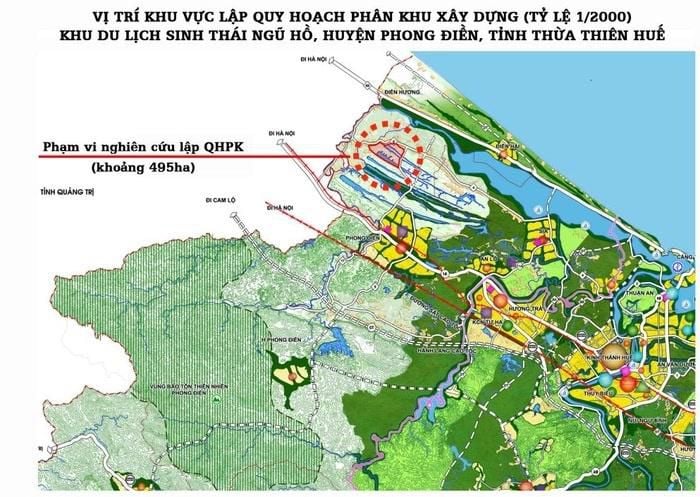 Vị trí, phạm vi lập quy hoạch Khu du lịch sinh thái Ngũ Hổ