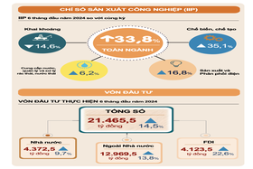 Chỉ số sản xuất công nghiệp của tỉnh tăng trưởng mạnh 6 tháng đầu năm 2024