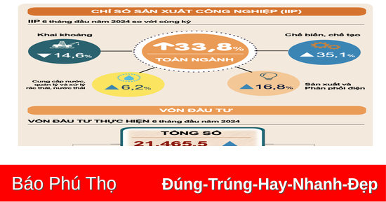 Chỉ số sản xuất công nghiệp của tỉnh tăng trưởng mạnh 6 tháng đầu năm 2024