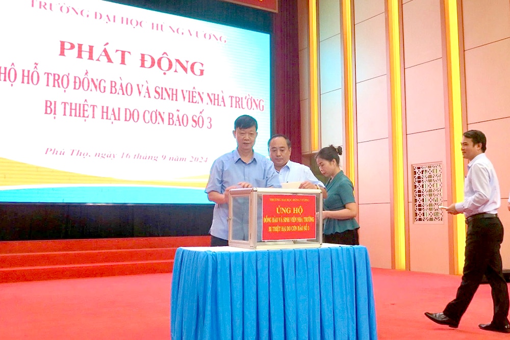 Trường Đại học Hùng Vương: Ủng hộ đồng bào và sinh viên bị thiệt hại do cơn bão số 3