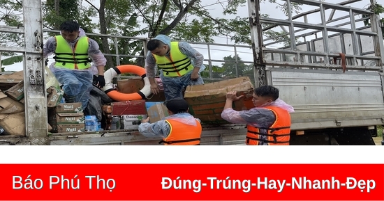 Hỗ trợ lương thực, nhu yếu phẩm để ổn định đời sống cho các hộ dân vùng ngập lụt ở Hạ Hòa