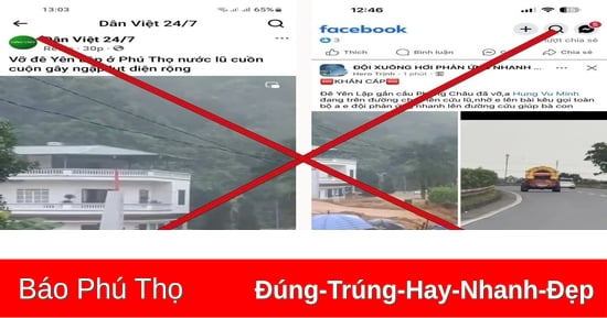 Thông tin trên mạng xã hội về việc vỡ đê ở Yên Lập là bịa đặt