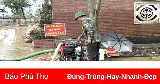 Tiếp tục khắc phục tình trạng ngập, úng ở Hạ Hòa